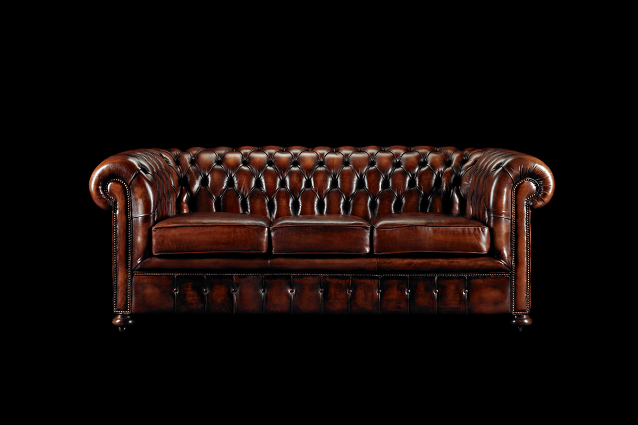 William Blake brown chesterfield sofa